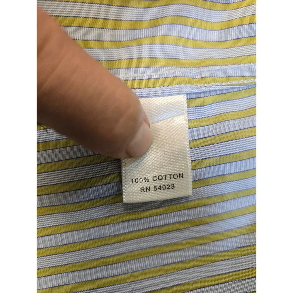 Banana Republic Mens Fitted Striped Button Down‎ Shirt M 15-15.5 Woven in Italy